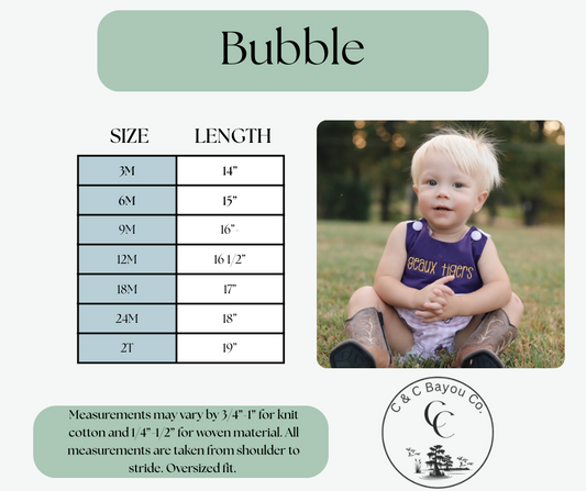 Bubble Size Chart