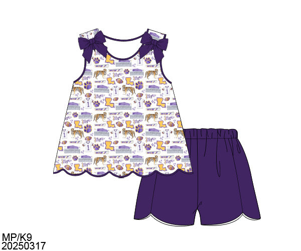 All I Do Is Win Girl Scalloped Short Set