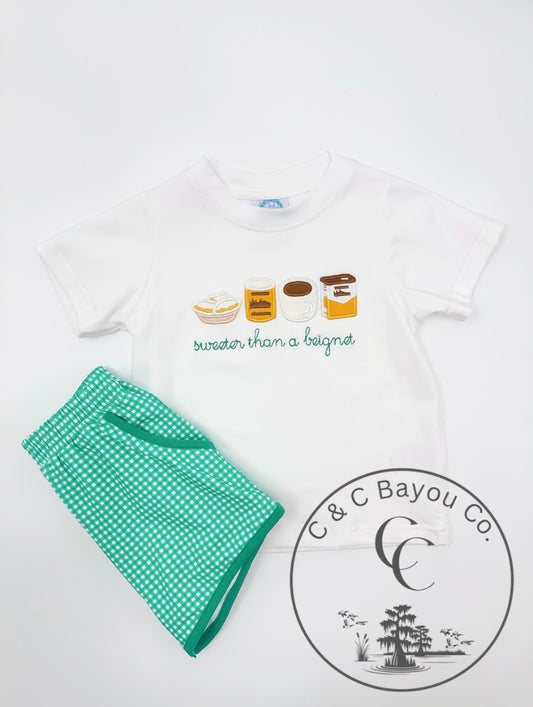 Sweeter Than A Beignet Boy Shorty Set