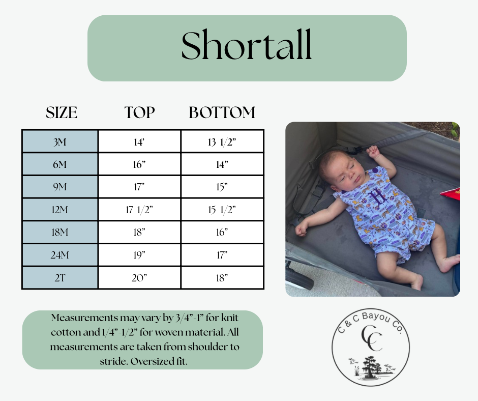 Shortall Size Chart