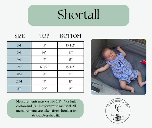 Shortall Size Chart