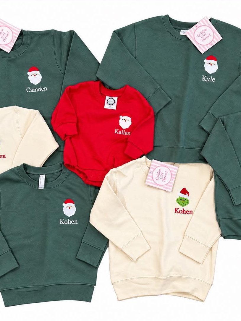 Christmas Embroidered Sweatshirt and Bubbles