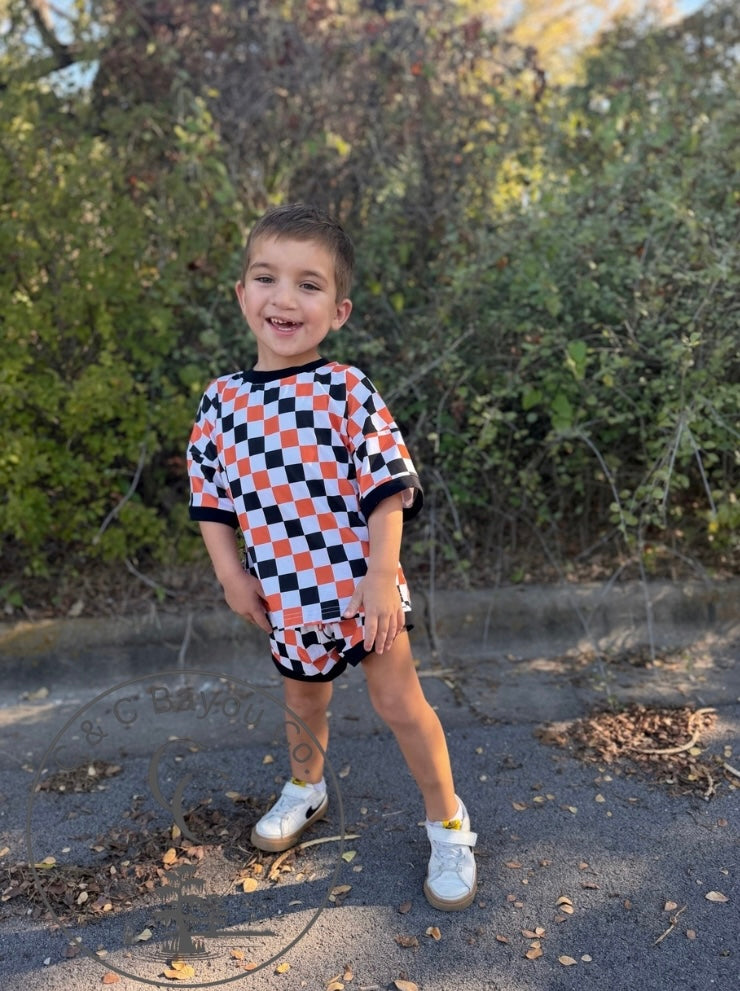 Halloween Checkered Youth Lounge Set