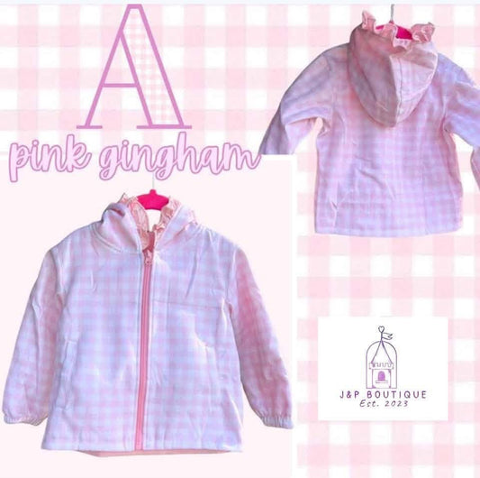 Pink Gingham Rain Jacket
