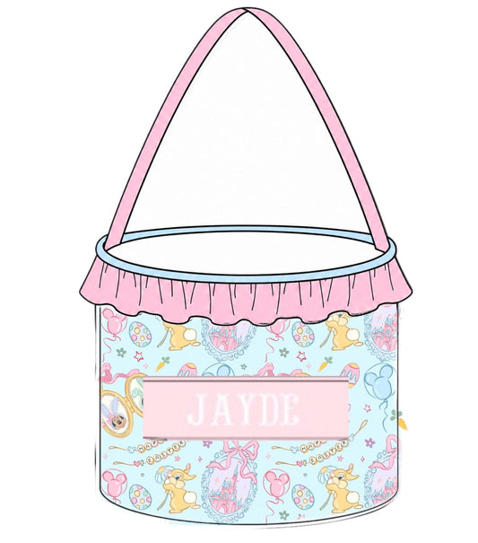 PO57 Name Smocked Easter Baskets - Girly Mouse