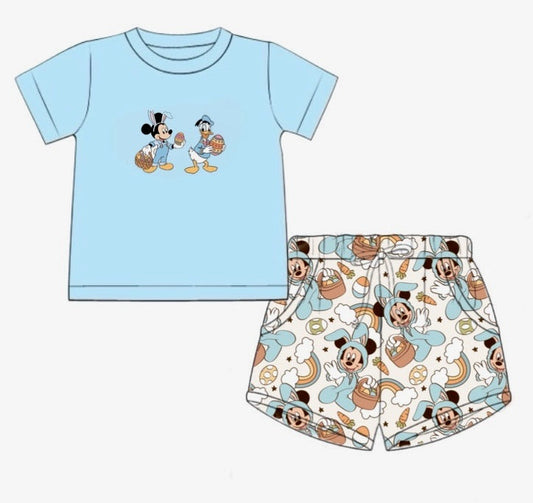 PO57 Easter Mouse Boy Short Set